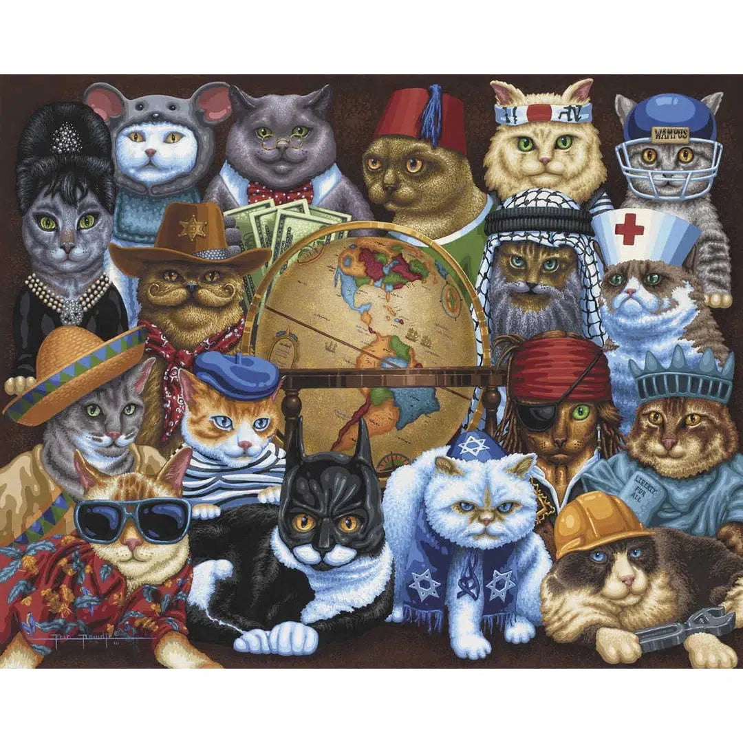 Cats Around the World 1000 Piece Jigsaw Puzzle Dowdle