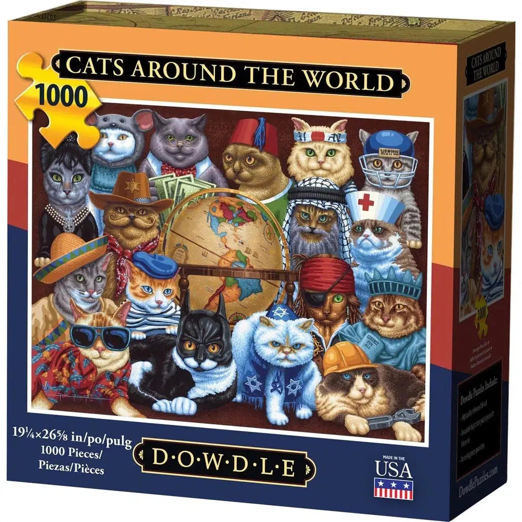 Cats Around the World 1000 Piece Jigsaw Puzzle Dowdle