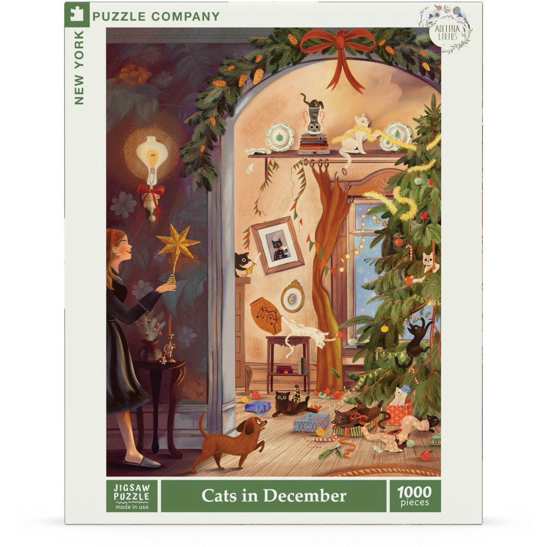 Cats in December by Adelina Lirius 1000 Piece Jigsaw Puzzle NYPC