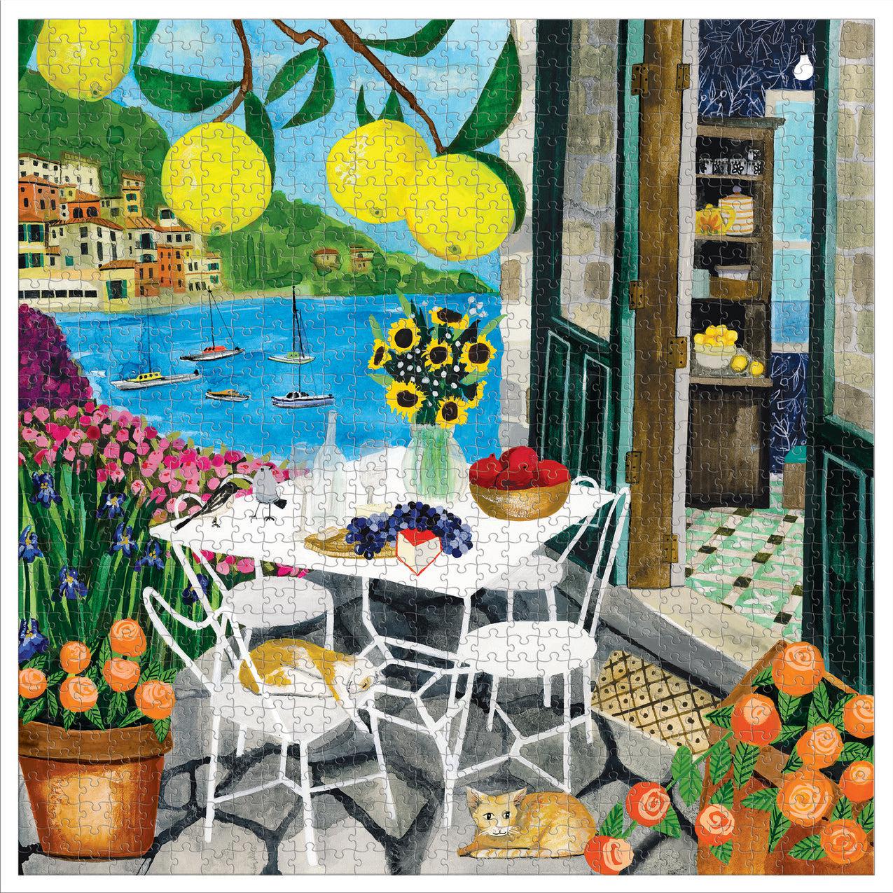 Cats in Positano 1000 Piece Jigsaw Puzzle eeBoo