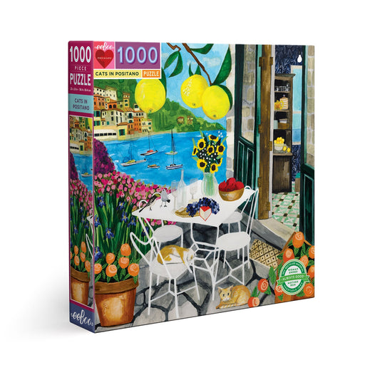 Cats in Positano 1000 Piece Jigsaw Puzzle eeBoo