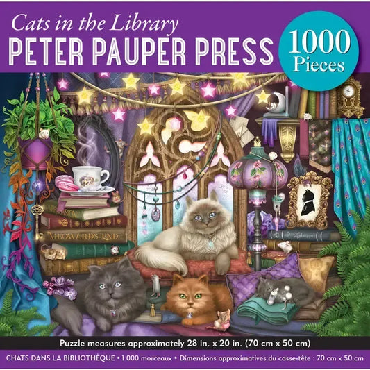 Cats in the Library 1000 Piece Jigsaw Puzzle Peter Pauper