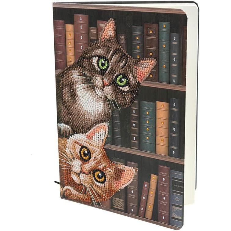 Cats in the Library Crystal Art Notebook Kit Craft Buddy