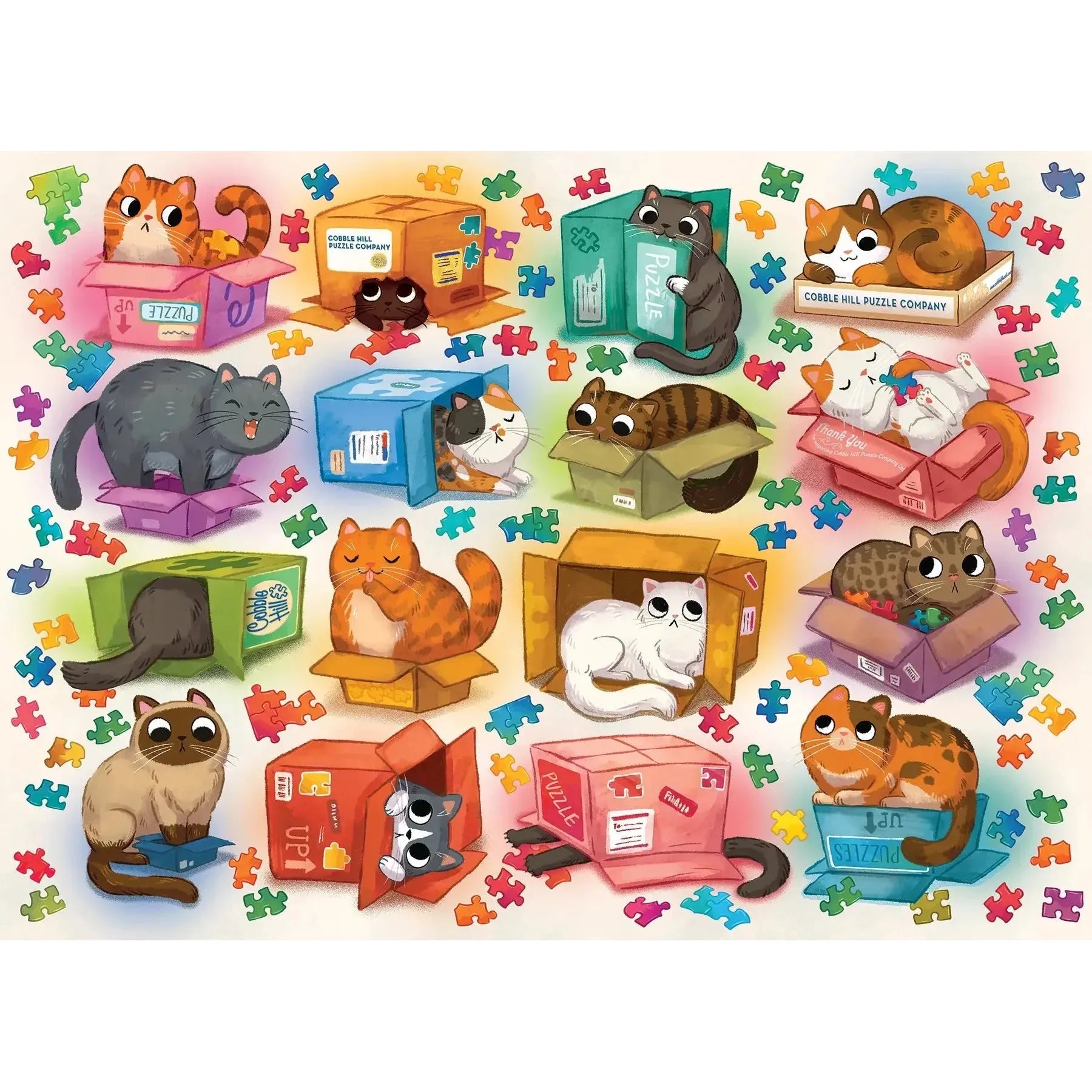 Cats vs Puzzles 1000 Piece Jigsaw Puzzle Cobble Hill