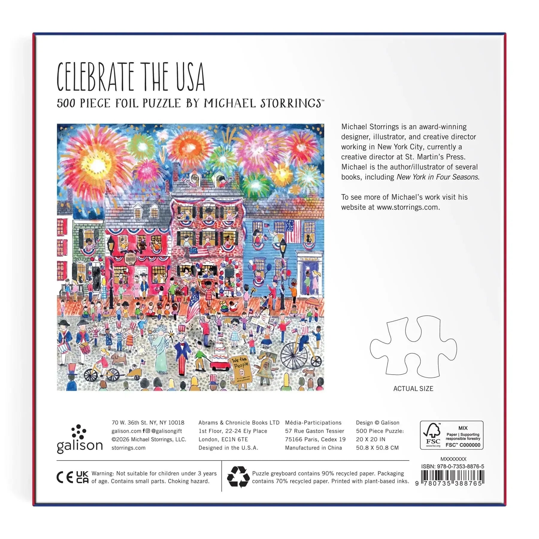 Celebrate The USA by Michael Storrings 500 Piece Jigsaw Puzzle Galison
