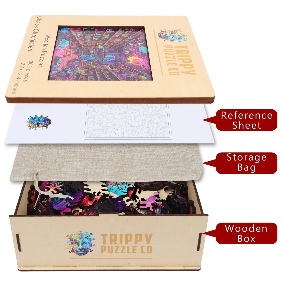 Chaos Chronicles 300 Piece Wooden Jigsaw Puzzle Trippy