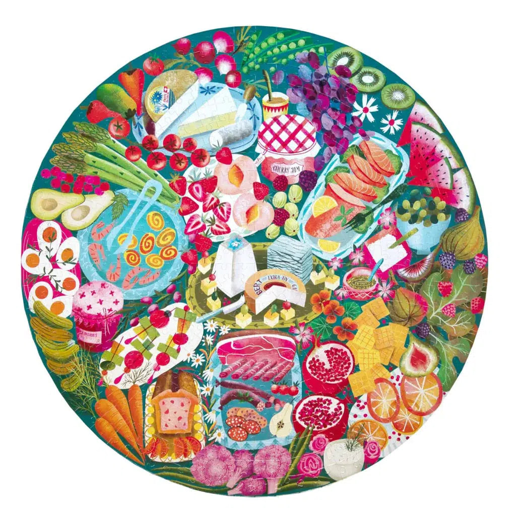 Charcuterie 500 Piece Round Jigsaw Puzzle eeBoo