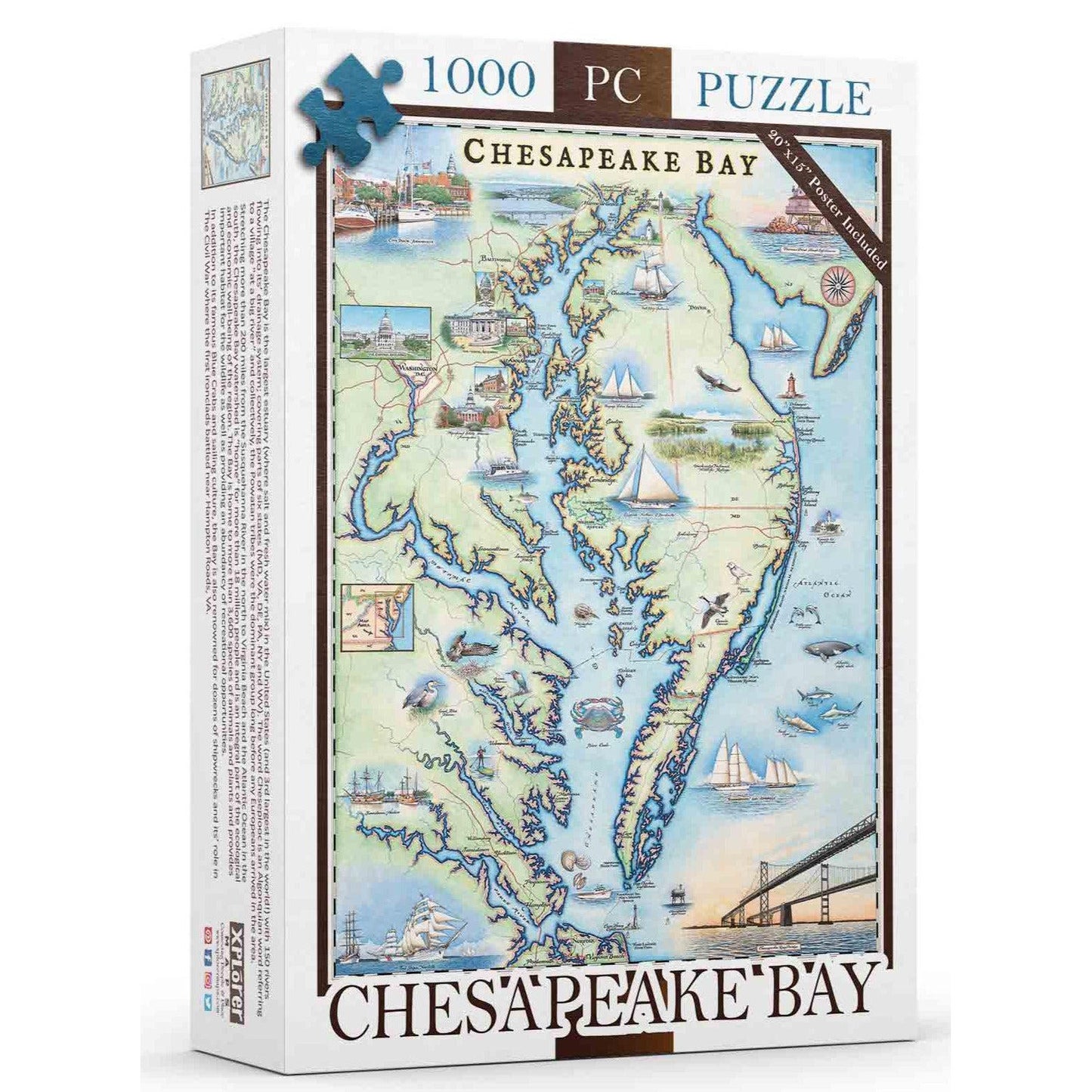 Chesapeake Bay 1000 Piece Jigsaw Puzzle Xplorer Maps