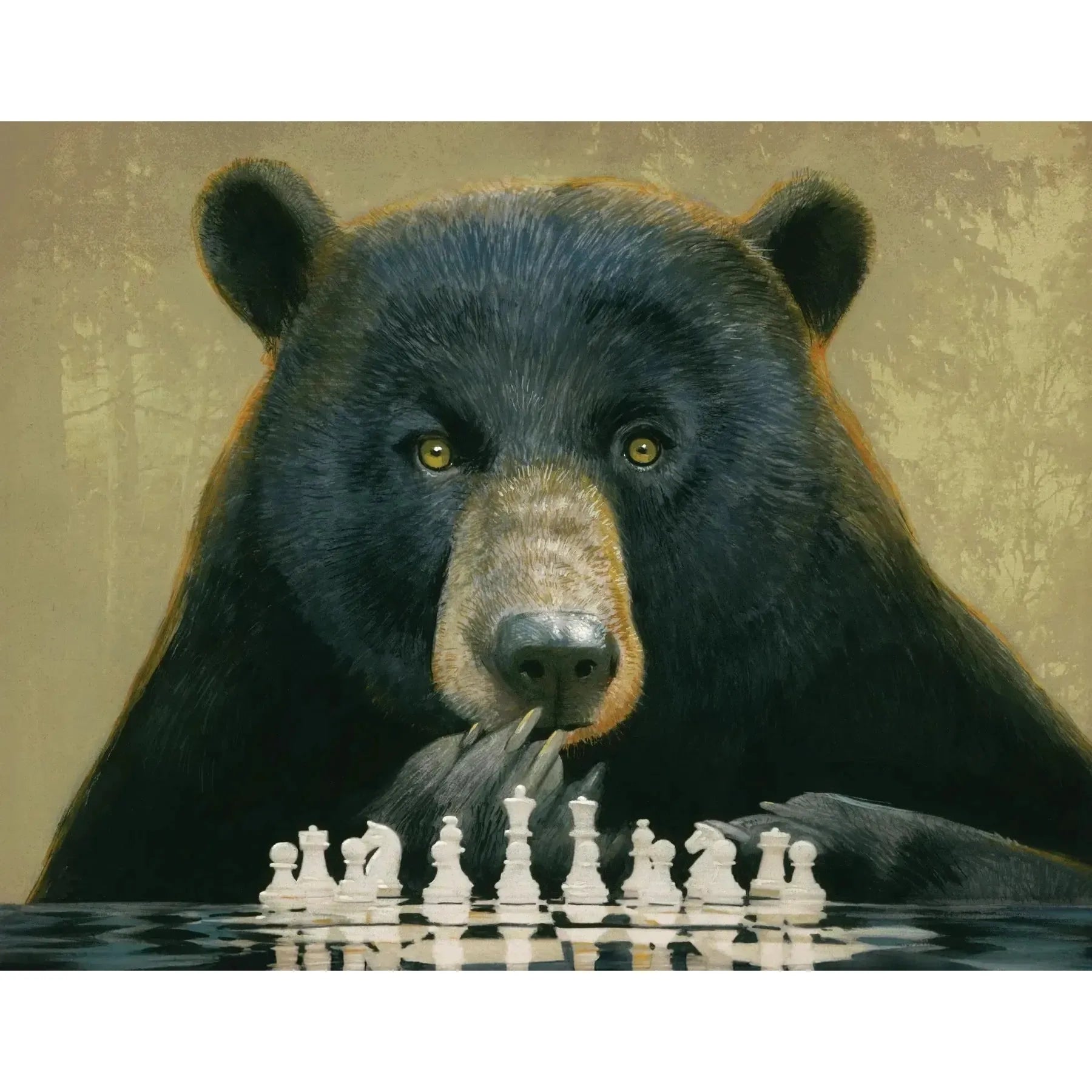 Chess Bear by Bill Mayer 100 Piece Mini Jigsaw Puzzle NYPC