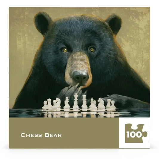 Chess Bear by Bill Mayer 100 Piece Mini Jigsaw Puzzle NYPC
