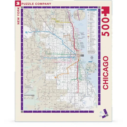 Chicago Subway Transit Map CTA 500 Piece Jigsaw Puzzle NYPC
