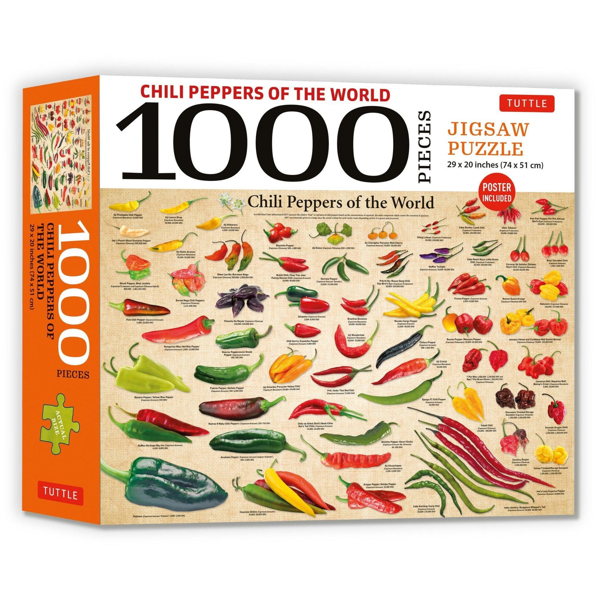 Chili Peppers of the World 1000 Piece Jigsaw Puzzle Tuttle