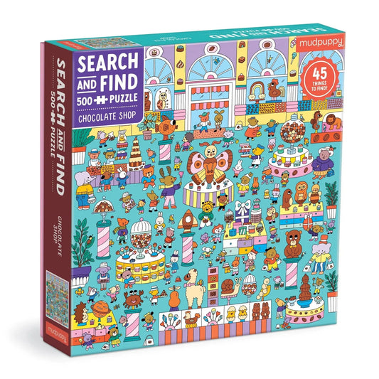 Chocolate Shop Search & Find 500 Piece Jigsaw Puzzle Mudpuppy