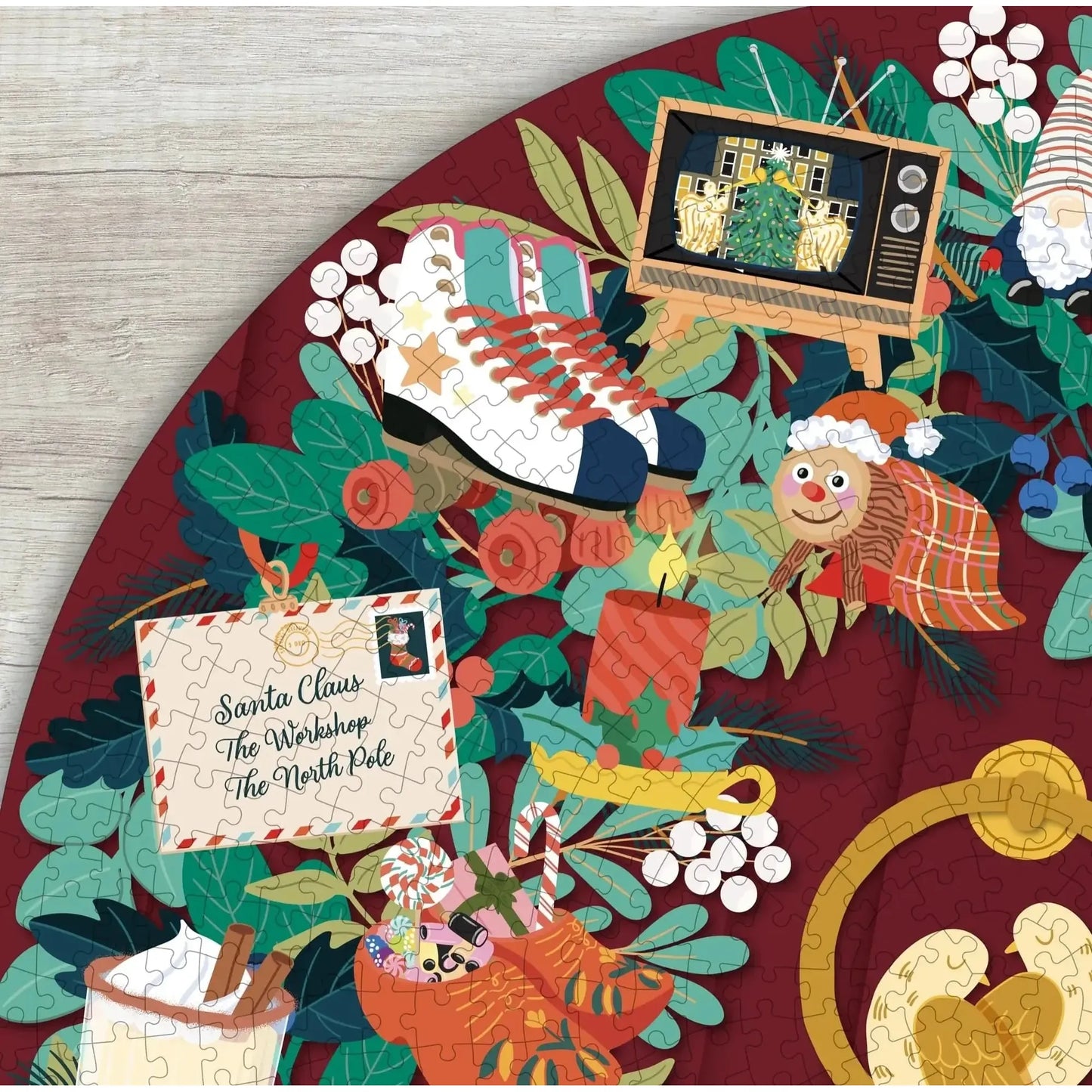 Christmas Countdown 1000 Piece Round Jigsaw Puzzle Ridley