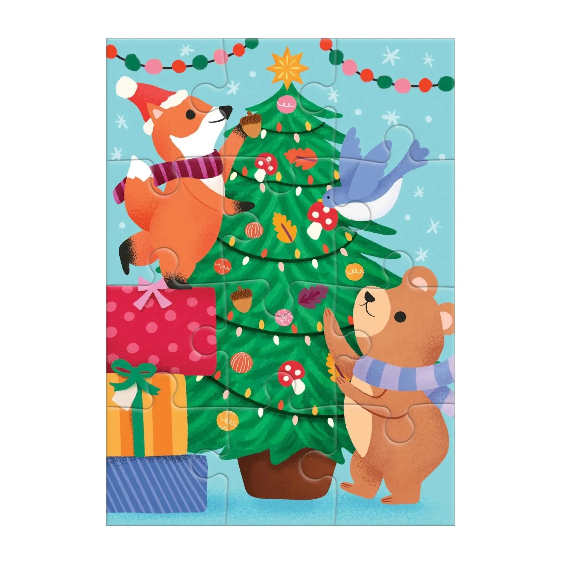 Christmas Critters Greeting Card 12 Piece Jigsaw Puzzle Mudpuppy