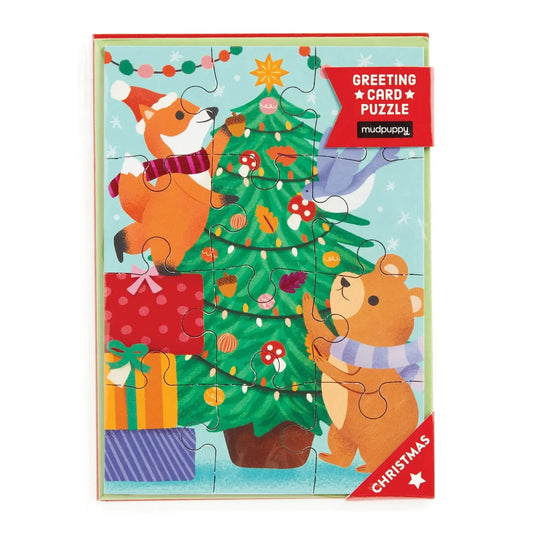 Christmas Critters Greeting Card 12 Piece Jigsaw Puzzle Mudpuppy