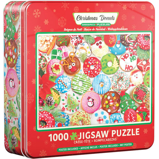 Christmas Donuts 1000 Piece Jigsaw Puzzle in Tin Eurographics