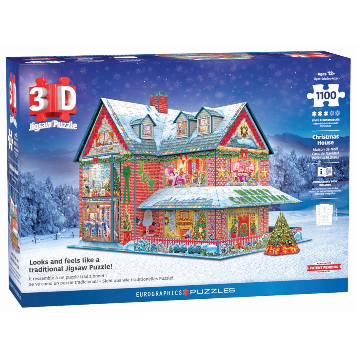 Christmas House 1100 Piece 3D Jigsaw Puzzle Eurographics