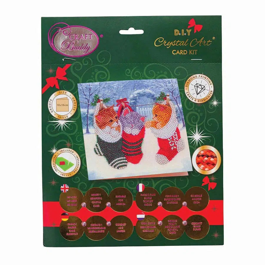 Christmas Kittens Crystal Art Card Kit Craft Buddy