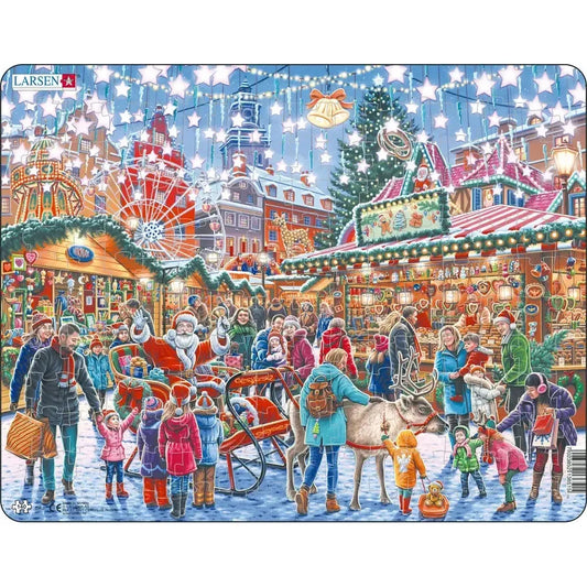 Christmas Market 140 Piece Tray Jigsaw Puzzle Larsen