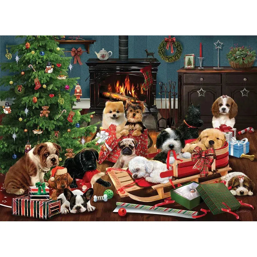 Christmas Puppies 1000 Piece Jigsaw Puzzle Cobble Hill