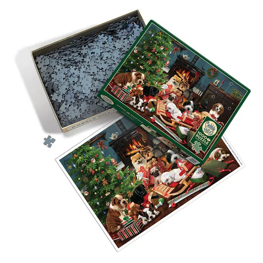 Christmas Puppies 1000 Piece Jigsaw Puzzle Cobble Hill