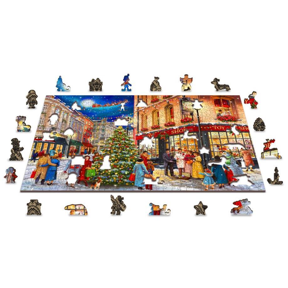 Christmas Street 505 Piece Wood Jigsaw Puzzle Wooden City