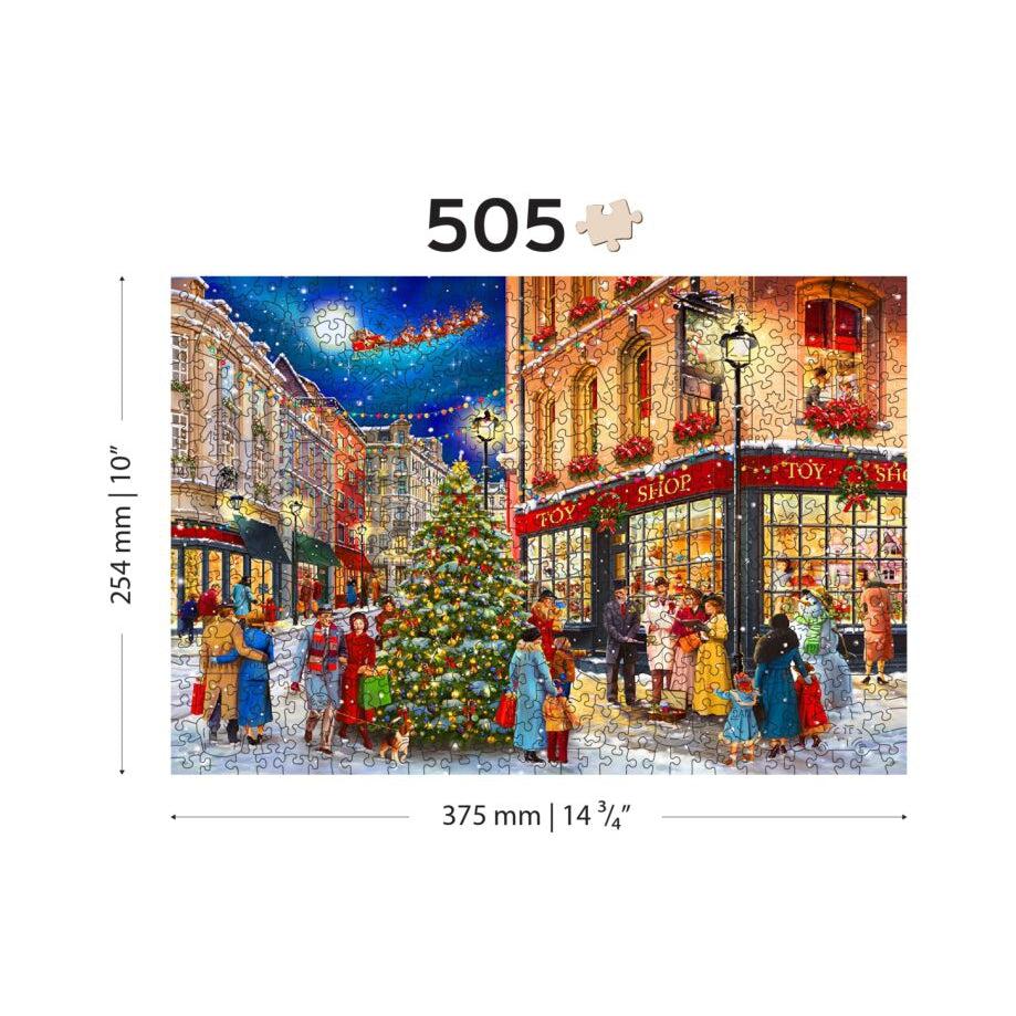 Christmas Street 505 Piece Wood Jigsaw Puzzle Wooden City