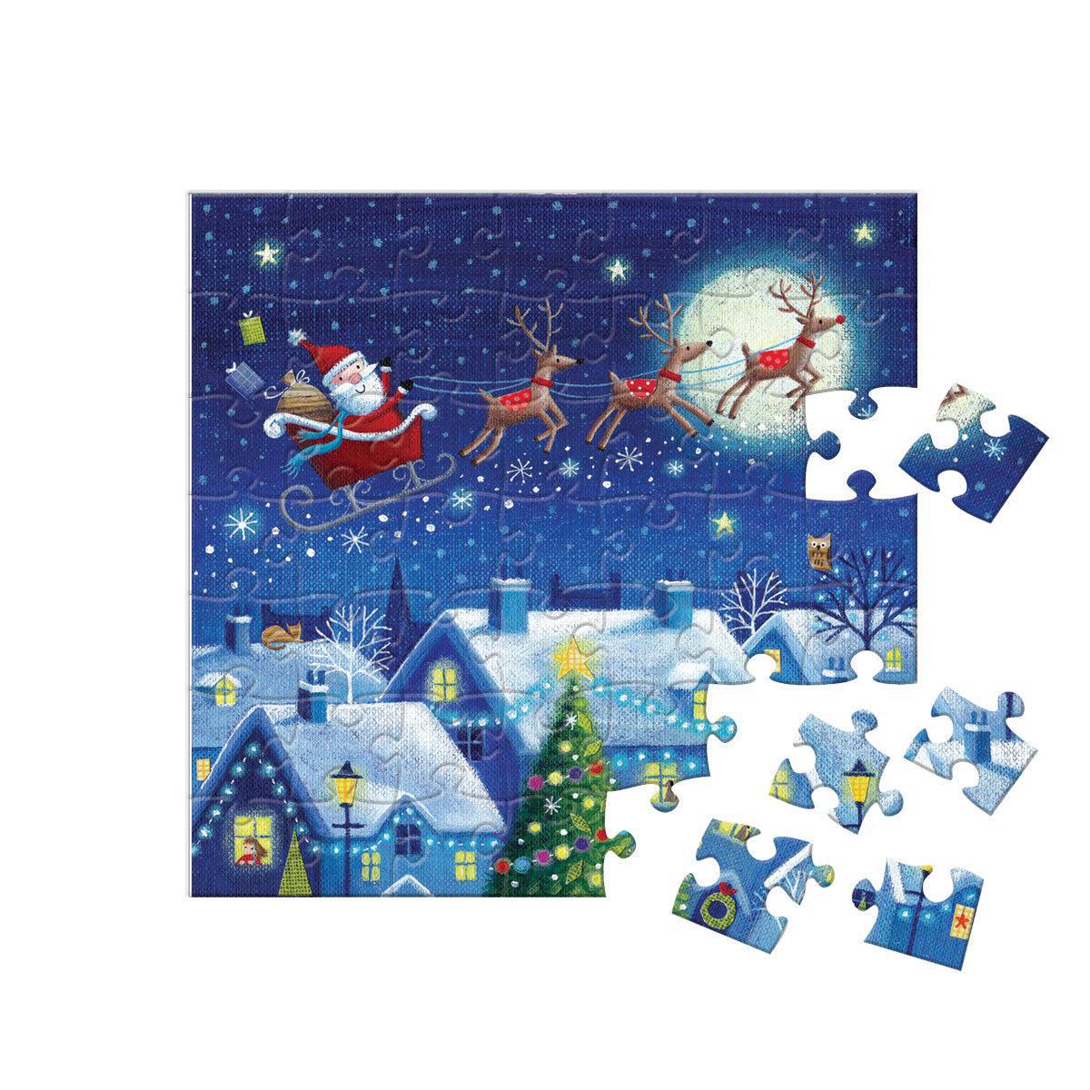 Christmas Town Advent Calendar - 24 Set of 50 Piece Mini Jigsaw Puzzles Eurographics