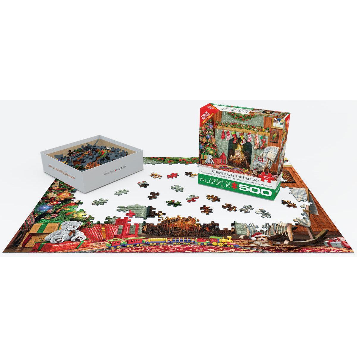 Christmas by the Fireplace 500 Piece Jigsaw Puzzle Eurographics