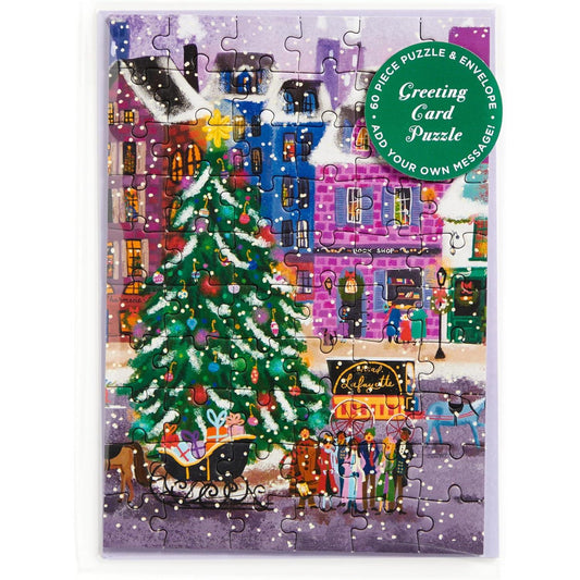 Christmas in the Square Greeting Card 60 Piece Jigsaw Puzzle Galison