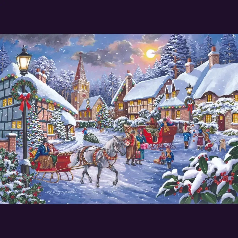 Christmas is Coming Set of 2 500 Big Piece Jigsaw Puzzles HOP
