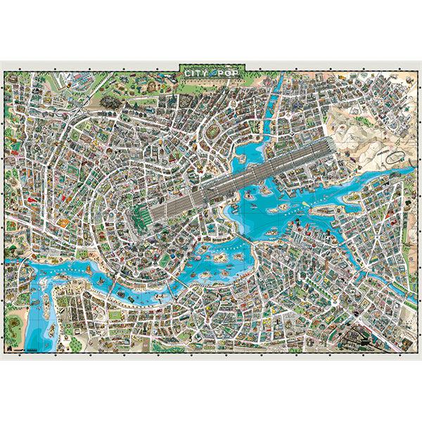 City of Pop Map Art 2000 Piece Jigsaw Puzzle Heye