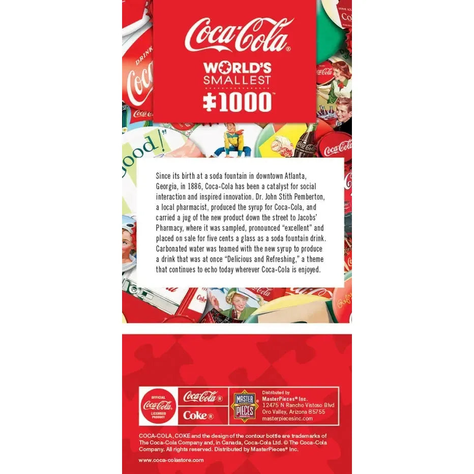 Coca-Cola Caps World's Smallest 1000 Piece Jigsaw Puzzle in Tin MasterPieces