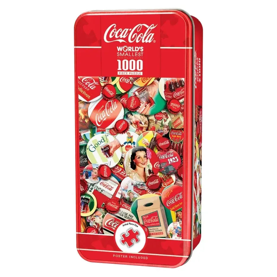 Coca-Cola Caps World's Smallest 1000 Piece Jigsaw Puzzle in Tin MasterPieces