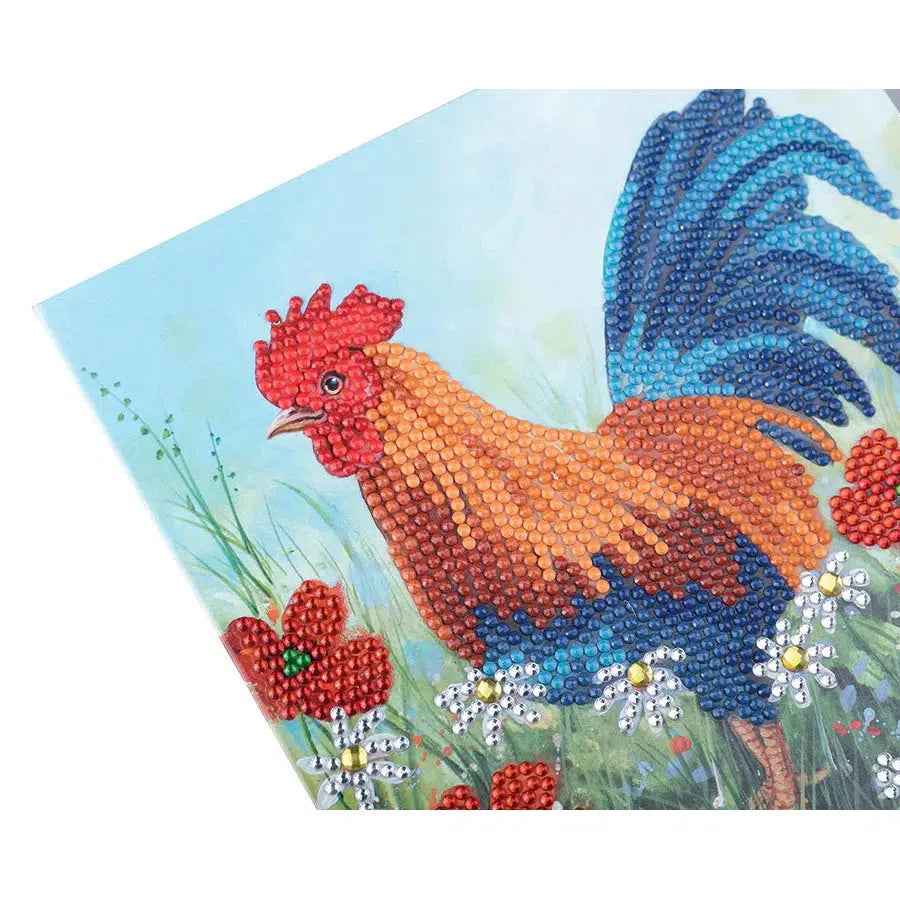 Cockerel in the Field Crystal Art Card Kit Craft Buddy