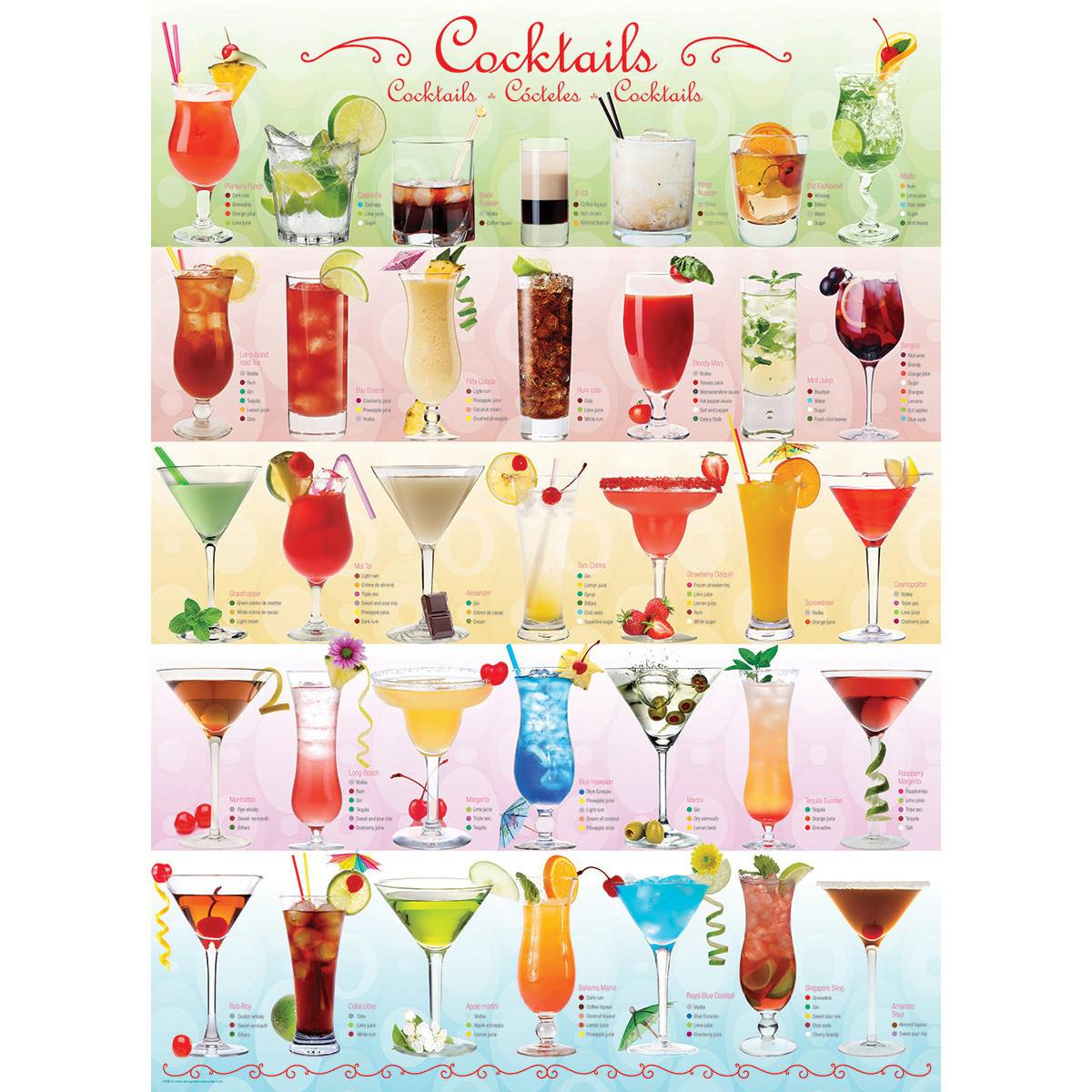 Cocktails 1000 Piece Jigsaw Puzzle Eurographics