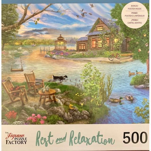 Coffee by the Lake Rest & Relax 500 Piece Jigsaw Puzzle Leap Year