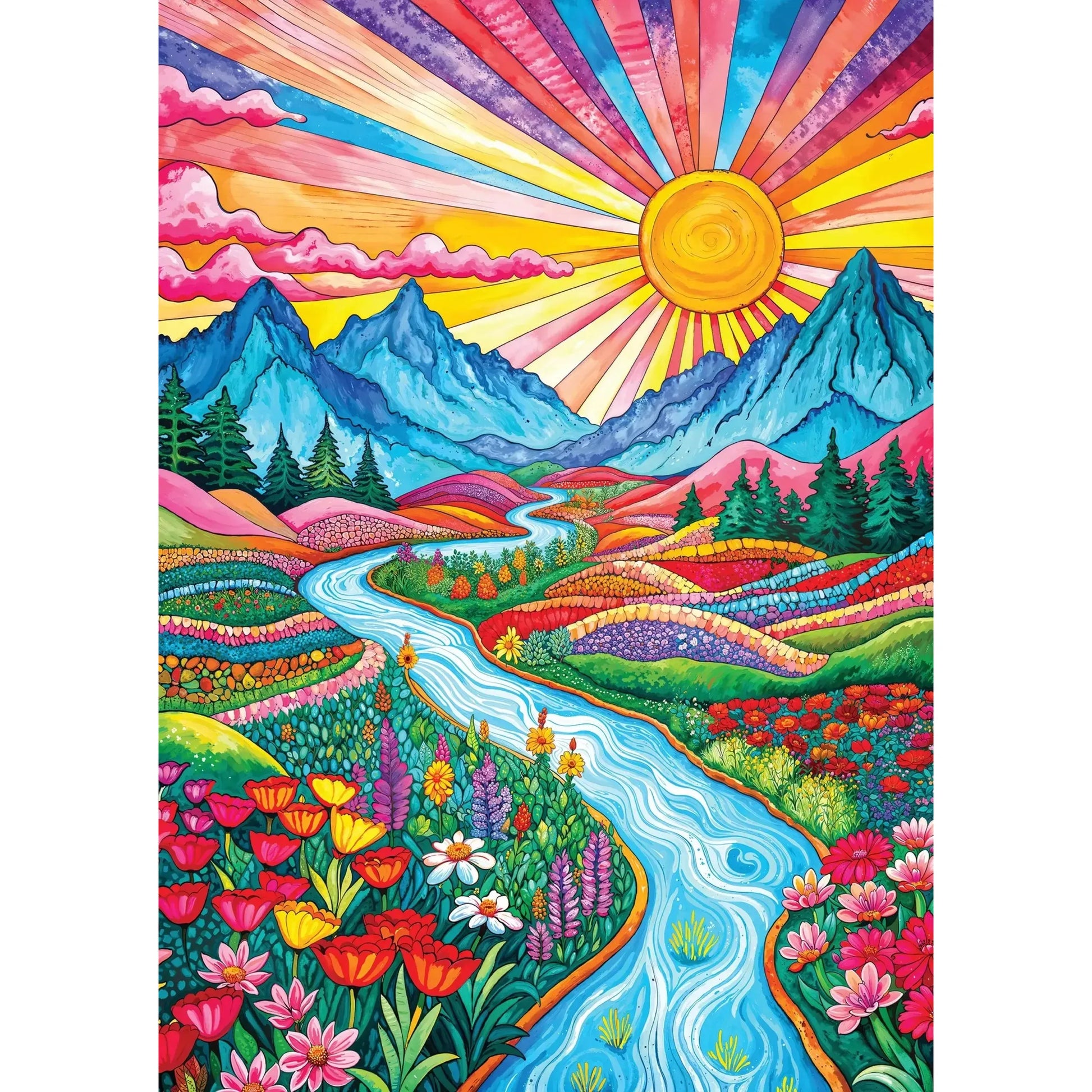 Colorful Highlands 1000 Piece Jigsaw Puzzle Enjoy