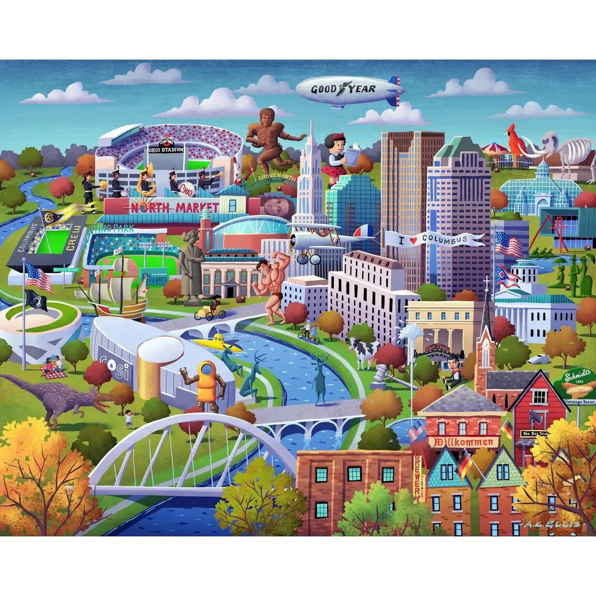 Columbus Ohio 500 Piece Jigsaw Puzzle Boardwalk