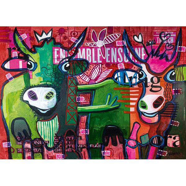 Cool Cattle Striped Cows 1000 Piece Jigsaw Puzzle Heye