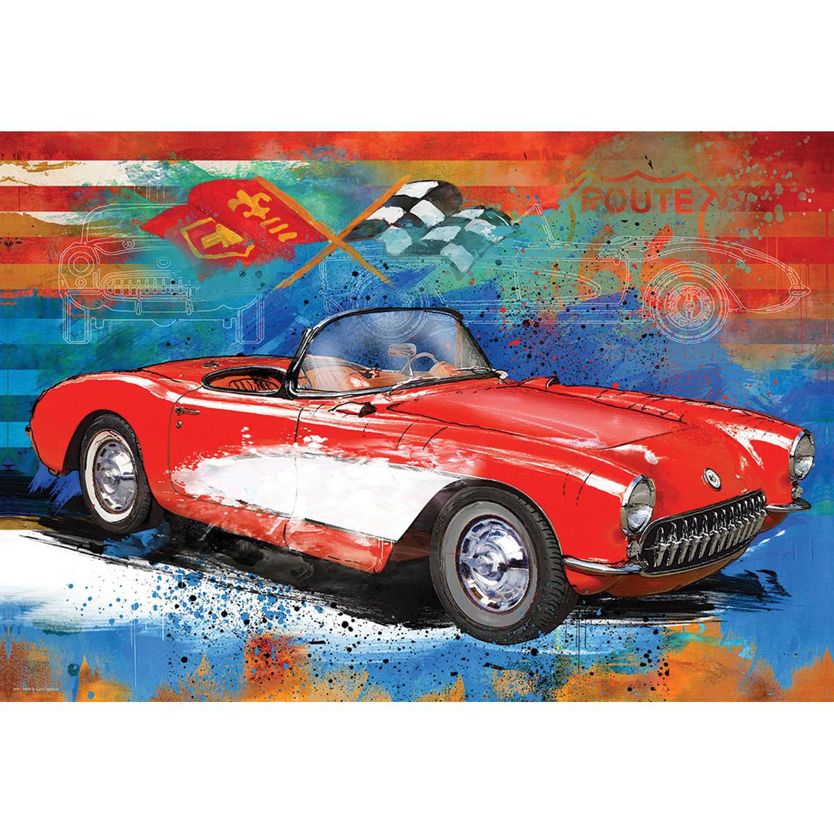 Corvette Cruising 550 Piece Jigsaw Puzzle in Tin Eurographics