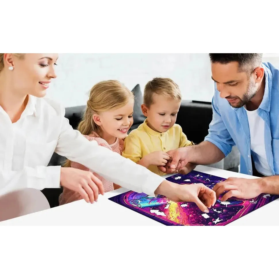Cosmic Collision 300 Piece Wooden Jigsaw Puzzle Trippy