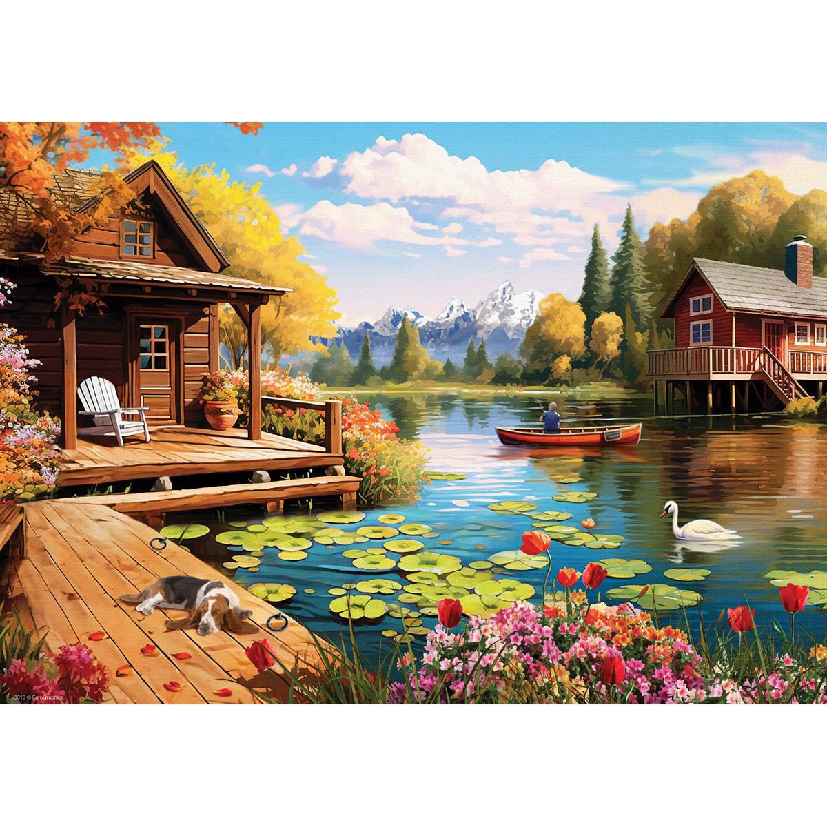 Cottage by the Lake 24 Connecting Pieces Jigsaw Puzzle Eurographics