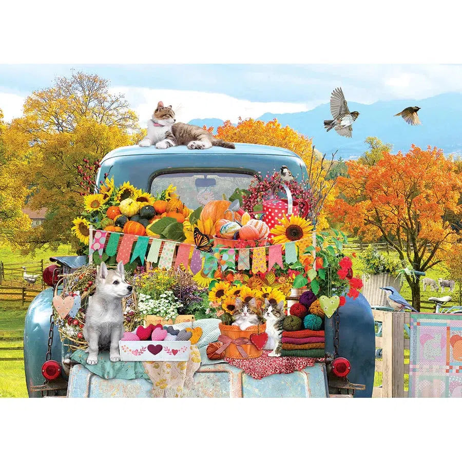 Country Truck in Autumn 500 Piece Jigsaw Puzzle Cobble Hill