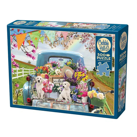 Country Truck in Spring 500 Piece Jigsaw Puzzle Cobble Hill