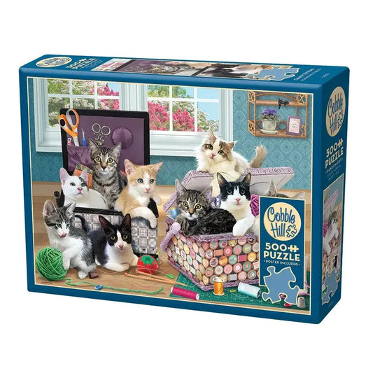 Crafty Kittens 500 Piece Jigsaw Puzzle Cobble Hill