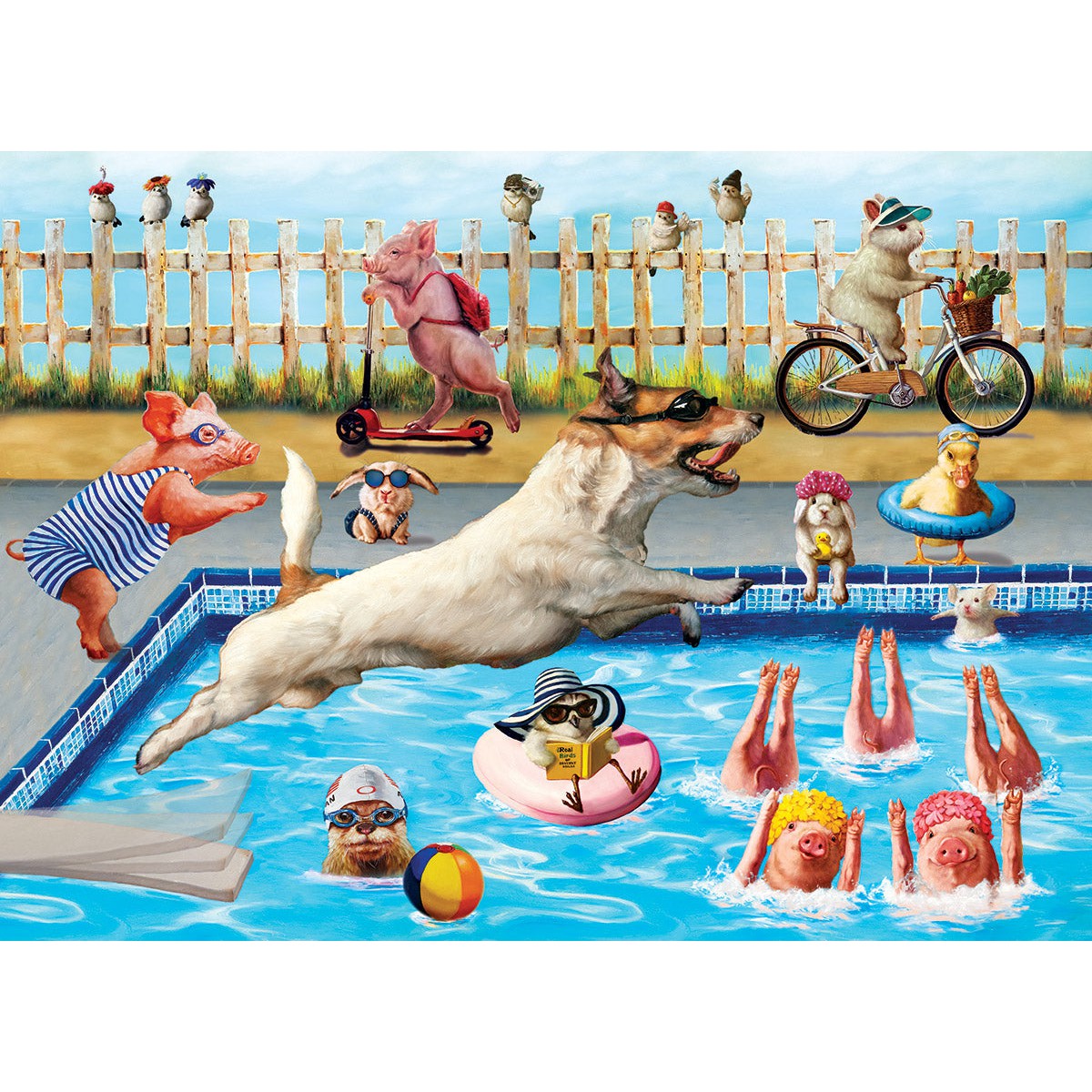 Crazy Pool Day 300 Large Piece 3D Lenticular Jigsaw Puzzle Eurographics