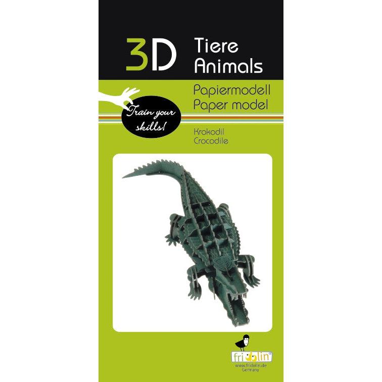 Crocodile 3D Cardboard Model Kit Fridolin