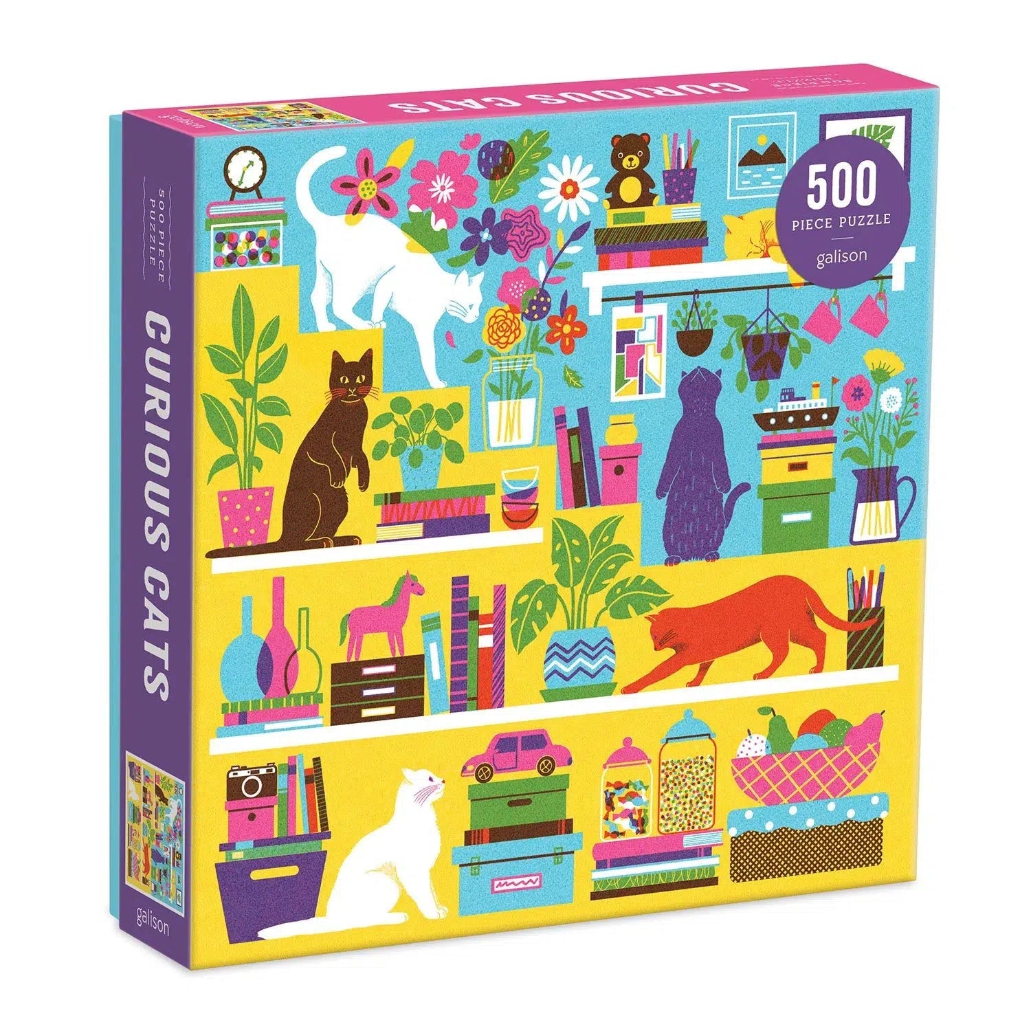 Curious Cats 500 Piece Jigsaw Puzzle Galison